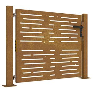 vidaXL Corten ac&eacute;l kerti kapu 100x100 cm, n&eacute;gyzet alak&uacute; kivitelben