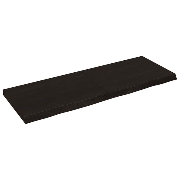 vidaXL s&ouml;t&eacute;tbarna kezelt t&ouml;m&ouml;r t&ouml;lgyfa fali polc 140 x 50 x (2-6) cm