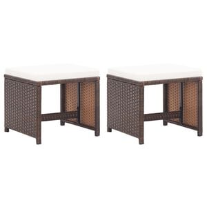 vidaXL 2 db barna polyrattan kerti &uuml;lőke p&aacute;rn&aacute;val