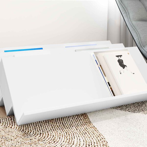 vidaXL Magazin &aacute;llv&aacute;ny polcokkal Feh&eacute;r 90 x 53 x 28,5 cm Faanyag