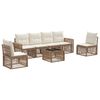 vidaXL Kerti Kanap&eacute; Szett 7 pcs Beige &eacute;s Kr&eacute;msz&iacute;nű polirattan