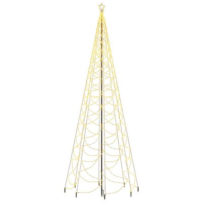 vidaXL meleg fehér 1400 LED-es karácsonyfa fémoszloppal 5 m