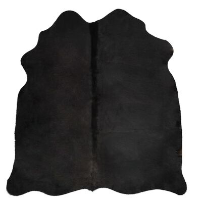 vidaXL fekete valódi marhabőr szőnyeg 150 x 170 cm