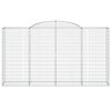vidaXL 11 db íves horganyzott vas gabion kosár 300x50x160/180 cm