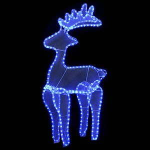 vidaXL r&eacute;nszarvasos kar&aacute;csonyi d&iacute;sz h&aacute;l&oacute;val &eacute;s 306 LED-del 60x24x89 cm