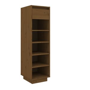 vidaXL m&eacute;zbarna t&ouml;m&ouml;r fenyőfa cipőszekr&eacute;ny 30x34x105 cm