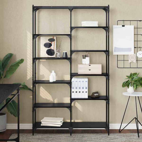 vidaXL K&ouml;nyvespolc Musta tammi 100 x 32 x 170 cm Faanyag