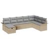 vidaXL Kerti Kanap&eacute; Szett 8 db Beige &eacute;s Vil&aacute;gossz&uuml;rke polirattan