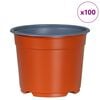 vidaXL Vir&aacute;g Cser&eacute;p 100 pcs Terrakotta &Oslash; 15 x 12.5 cm Műanyag