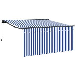 vidaXL Beh&uacute;zhat&oacute; napellenző K&eacute;k &eacute;s Feh&eacute;r 300 x 250 cm