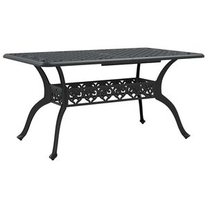 vidaXL fekete &ouml;nt&ouml;tt alum&iacute;nium kerti asztal 150 x 90 x 72 cm