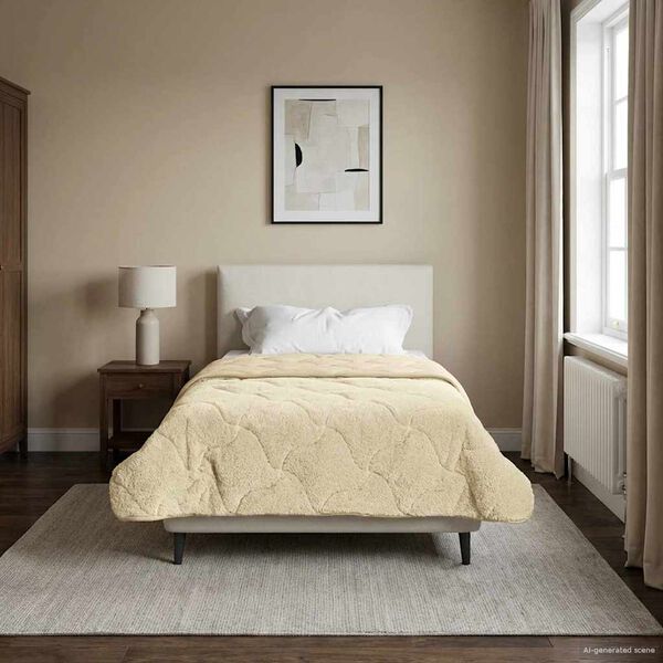 vidaXL Ny&aacute;ri Takarm&aacute;ny Kr&eacute;m 155 x 200 cm Mikrosz&aacute;las &eacute;s Teddy pl&uuml;ss