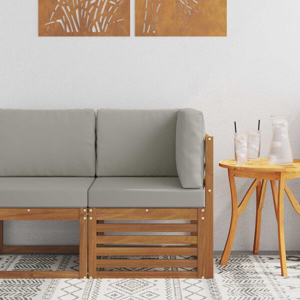 vidaXL K&uuml;lt&eacute;ri Sarokkanap&eacute; T&ouml;m&ouml;r Ak&aacute;cfa Term&eacute;szetes