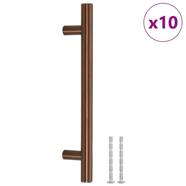 vidaXL 10 db bronz rozsdamentes acél szekrényfogantyú 128 mm