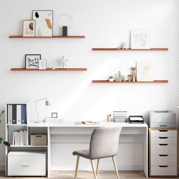 vidaXL Falpolc polcokkal t&aacute;rol&oacute;val 4 pcs Piros 115 x 9 x 3 cm Faanyag