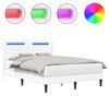 vidaXL &Aacute;gykeret LED szalagokkal fejt&aacute;ml&aacute;val Feh&eacute;r 120 x 190 cm Műbőr