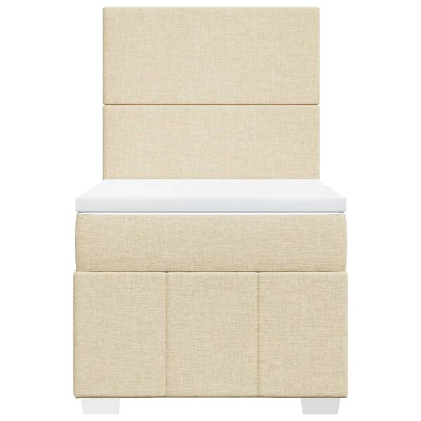 vidaXL kr&eacute;msz&iacute;nű sz&ouml;vet rug&oacute;s &aacute;gy matraccal 90 x 200 cm