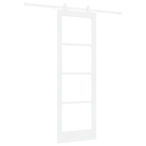 vidaXL Cs&uacute;sz&oacute; ajt&oacute; ORKDAL Feh&eacute;r 73,5 x 211 cm T&ouml;m&ouml;r fenyőfa &eacute;s &uuml;veg