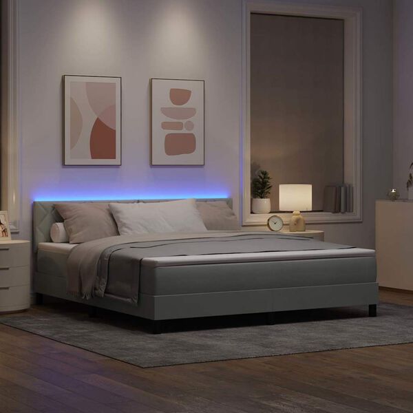 vidaXL LED Box Spring &Aacute;gy matracmal Vil&aacute;gossz&uuml;rke 180 x 200 cm B&aacute;rsony