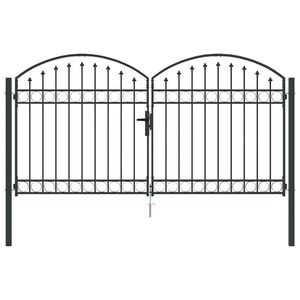 vidaXL Kertkerítés Kapu zárral Szürke 300 x 150 cm Acél