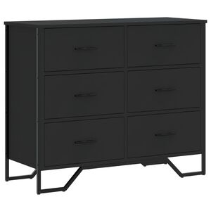 vidaXL fekete szerelt fa kom&oacute;d 91 x 35,5 x 74,5 cm