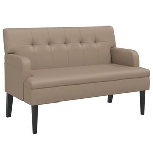 vidaXL cappuccino-sz&iacute;nű műbőr pad h&aacute;tt&aacute;ml&aacute;val 112x65,5x75 cm