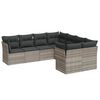 vidaXL 8 r&eacute;szes vil&aacute;gossz&uuml;rke polyrattan kerti &uuml;lőgarnit&uacute;ra p&aacute;rn&aacute;val