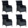vidaXL 5 részes sötétszürke kerti étkezőgarnitúra