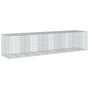 vidaXL horganyzott vas gabion kos&aacute;r fed&eacute;llel 450 x 100 x 100 cm