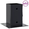 vidaXL 12 db antracit porsz&oacute;rt ac&eacute;l oszlopalapok n&eacute;gyzet alak&uacute; 81x81mm