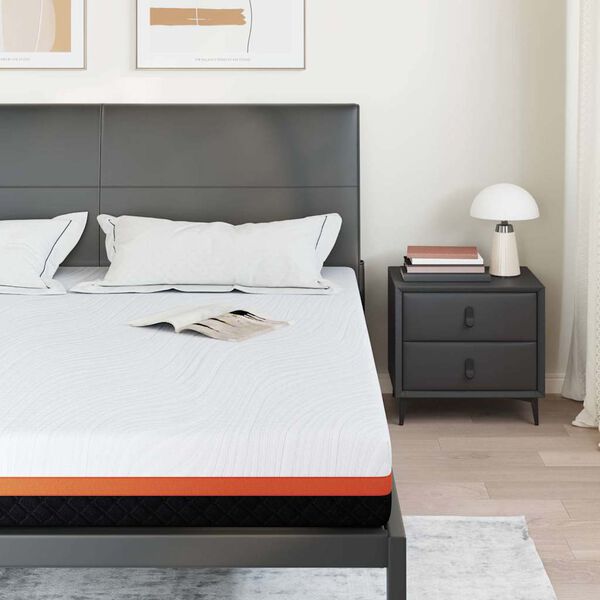 vidaXL Matrac Feh&eacute;r &eacute;s fekete 200 x 200 cm Jacquard sz&ouml;vet