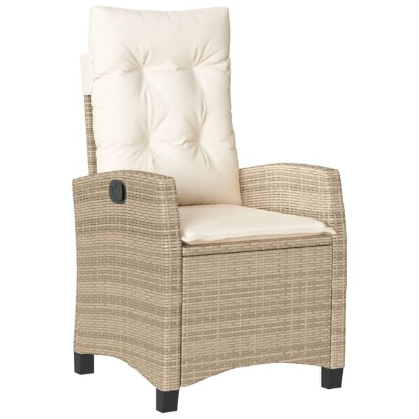 vidaXL 9 r&eacute;szes b&eacute;zs polyrattan kerti &eacute;tkezőgarnit&uacute;ra p&aacute;rn&aacute;kkal