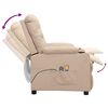 vidaXL krémszínű szövet elektromos masszázsfotel