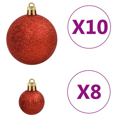 vidaXL 112 részes piros/zöld/arany polisztirol karácsonyi gömb szett