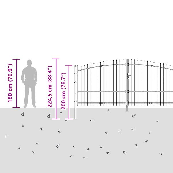 vidaXL Kerti kapu z&aacute;rral Sz&uuml;rke 150 x 400 cm Ac&eacute;l