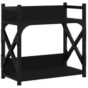vidaXL 2 szintes fekete szerelt fa nyomtat&oacute;&aacute;llv&aacute;ny 40x20x40 cm