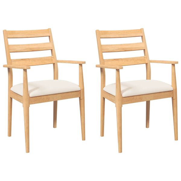 vidaXL 2 db t&ouml;m&ouml;rfa gumib&oacute;l k&eacute;sz&uuml;lt &eacute;tkezősz&eacute;kek p&aacute;rn&aacute;kkal