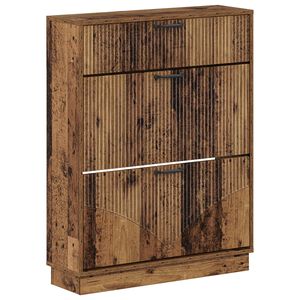 vidaXL Cipőszekr&eacute;ny HOORN 78 x 24 x 100 cm Szerelt Fa Antik Fa