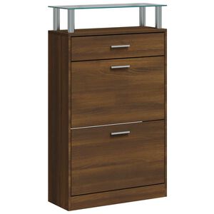 vidaXL barna t&ouml;lgysz&iacute;nű szerelt fa cipősszekr&eacute;ny 63x24x104 cm