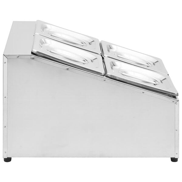 vidaXL rozsdamentes acél gasztronorm tároló 4 db GN 1/6-os edénnyel