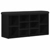 vidaXL Cipőpad polcokkal Fekete t&ouml;lgy 102 x 32 x 50 cm Faanyag