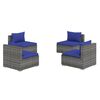 vidaXL 4 r&eacute;szes sz&uuml;rke polyrattan kerti &uuml;lőgarnit&uacute;ra p&aacute;rn&aacute;kkal