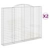 vidaXL 2 db &iacute;ves horganyzott vas gabion kos&aacute;r 300x30x220/240 cm