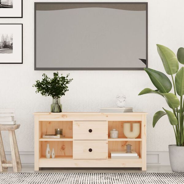 vidaXL tömör fenyőfa TV-szekrény 103 x 36,5 x 52 cm