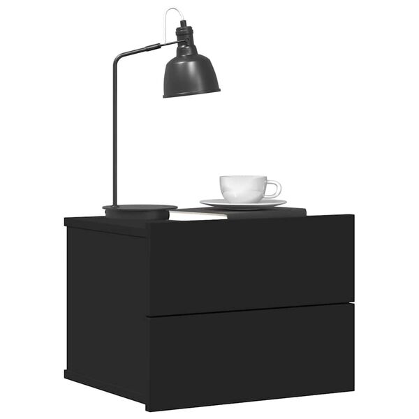 vidaXL fekete szerelt fa éjjeliszekrény 40 x 30 x 30 cm