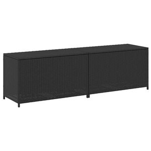 vidaXL fekete polyrattan kerti t&aacute;rol&oacute;l&aacute;da 200 x 50 x 60 cm