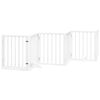 vidaXL feh&eacute;r ny&aacute;rfa 9 paneles &ouml;sszecsukhat&oacute; kutyakapu ajt&oacute;val 450 cm