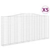 vidaXL 5 db &iacute;ves horganyzott vas gabion kos&aacute;r 400x30x180/200 cm