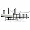 vidaXL fekete f&eacute;m &aacute;gykeret fej- &eacute;s l&aacute;bt&aacute;ml&aacute;val 140 x 190 cm