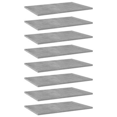 vidaXL 8 db betonszürke forgácslap könyvespolc 60 x 40 x 1,5 cm